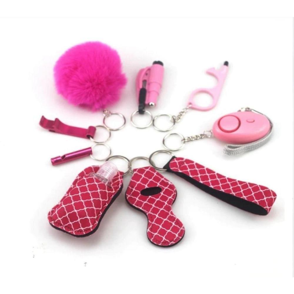 10-piece Self Defense Keychain in Pink Pattern